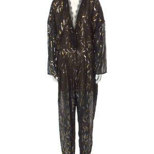 Dundas Lace Pattern V-Neck Jumpsuit